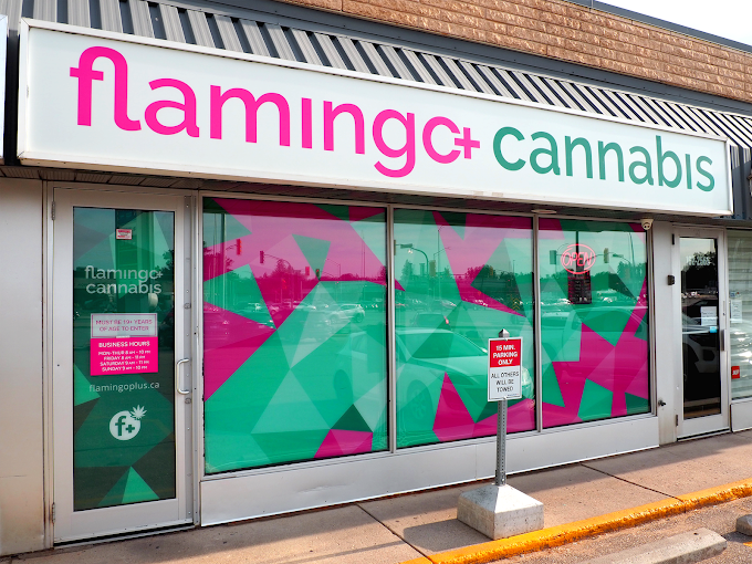 Flamingo + Cannabis - Portage Ave store front