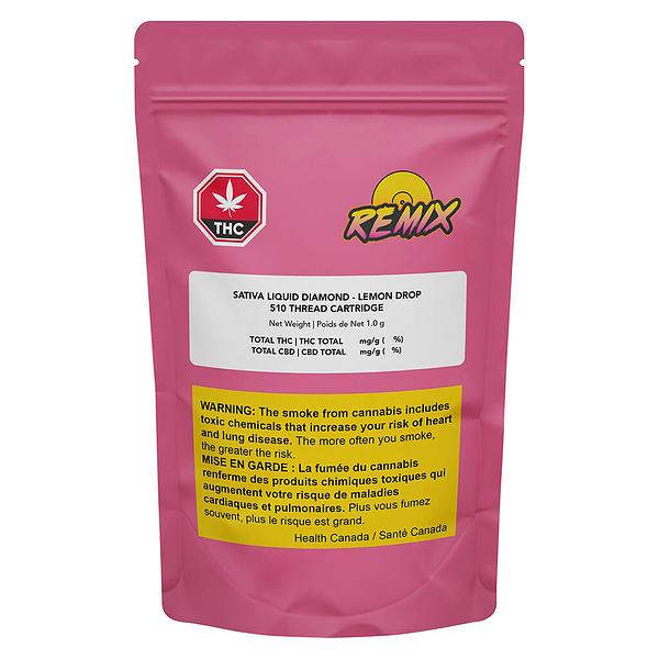 Solid Gold Remix - Sativa Liquid Diamonds Vape 510 Thread Cartridge - Lemon Drop