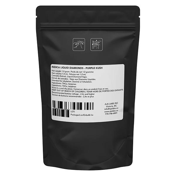 Solid Gold - Indica Liquid Diamonds Vape 510 Thread Cartridge- Purple Kush