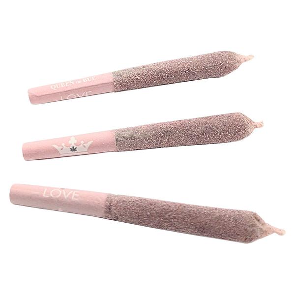Queen of Bud - Rose Quartz Infused Rose Diamond Coated Pre Roll image 1