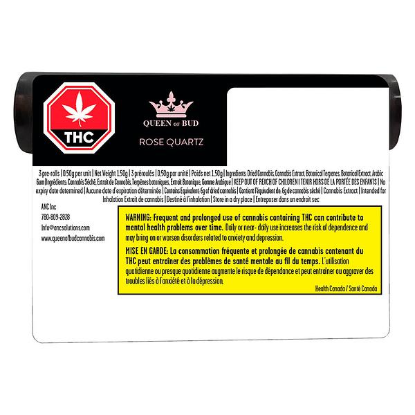 Queen of Bud - Rose Quartz Infused Rose Diamond Coated Pre Roll image 3