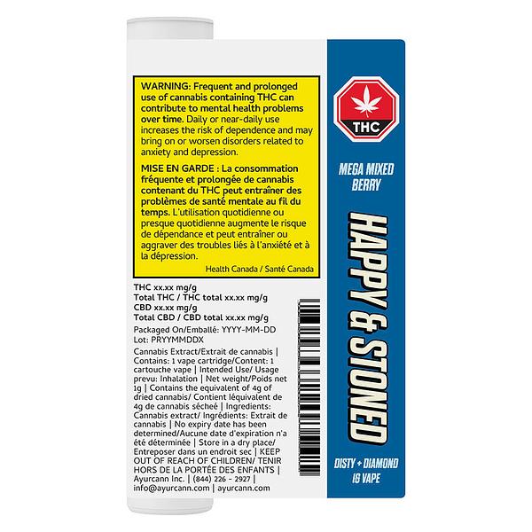 Happy & Stoned - Mega Mixed Berry Disty+Diamond 510 Thread Cartridge image 3