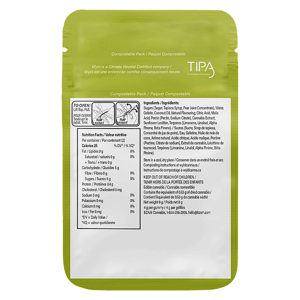 Wyld - Real Fruit Pear Thc/Cbg Soft Chews