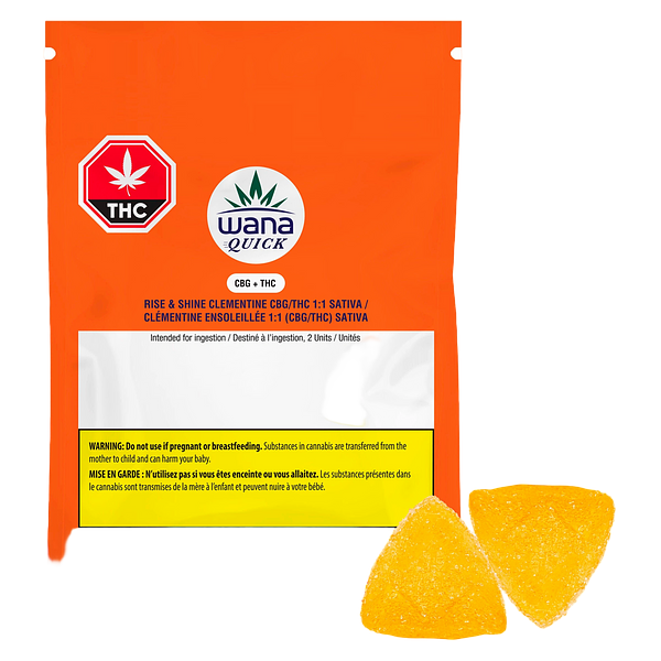 Wana Quick - Rise & Shine Clementine Cbg/Thc 1:1 Sativa Soft Chews