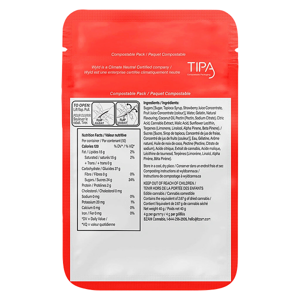 Wyld - Real Fruit Strawberry Soft Chews 20:1 Cbd:Thc