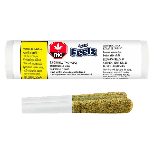 Spinach FEELZ - Tropical Diesel Cbg (Chill Bliss) Infused Pre Roll