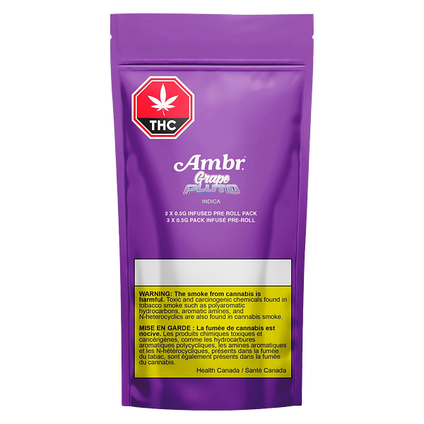 AMBR - Grape Pluto Distillate Infused Pre-Roll Pack