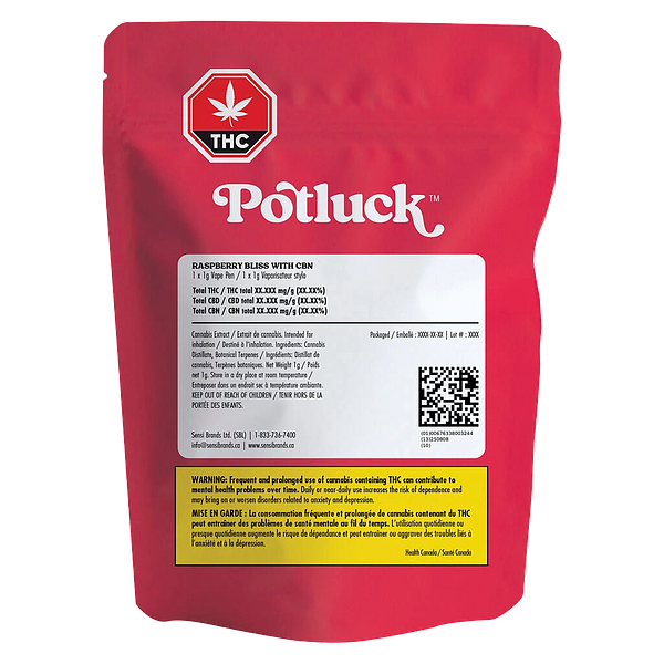 Potluck - Razzberry Bliss CBN Disposable Vape