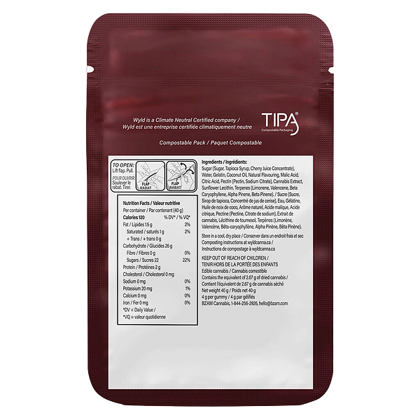 Wyld - Real Fruit Dark Cherry 5:1 CBN:THC Gummies