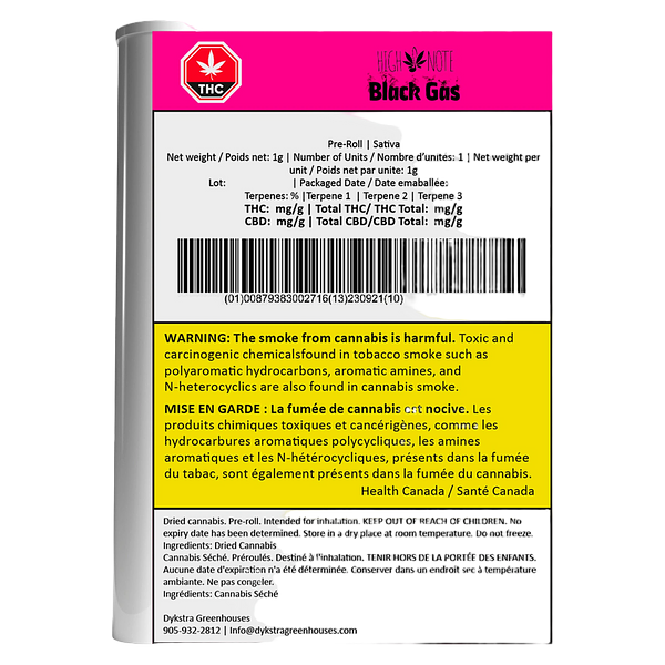 High Note - Black Gas Pre-Roll