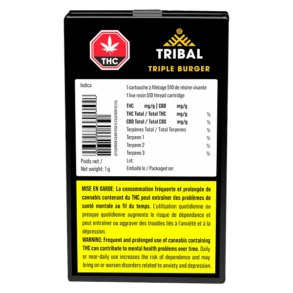 Tribal - Triple Burger Live Resin 510 Thread Cartridge