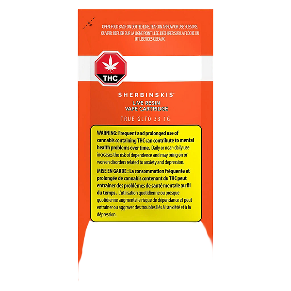 Sherbinskis - True GLTO 33 Live Resin 510 Thread Cartridge