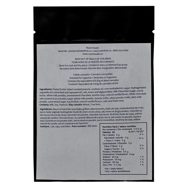 Rosin Heads - Hash Rosin Caramel Peanut Butter Cup   Milk Chocolate