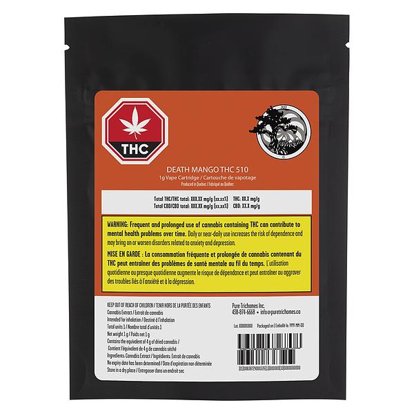 Pure Trichomes Inc. - DEATH MANGO THC 510 Thread Cartridge image 2