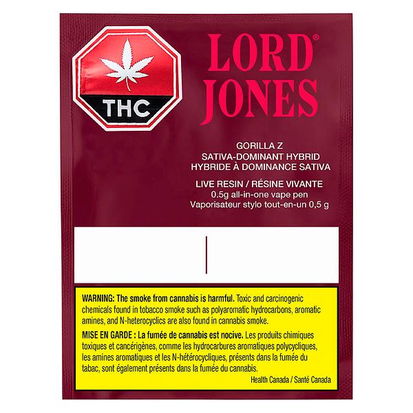 Lord Jones - Gorilla Z Pure Live Resin All-in-One Vape image 2