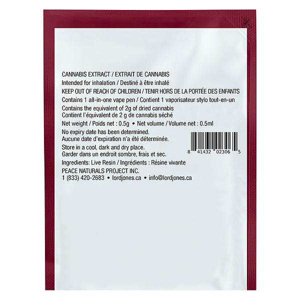Lord Jones - Gorilla Z Pure Live Resin All-in-One Vape image 3
