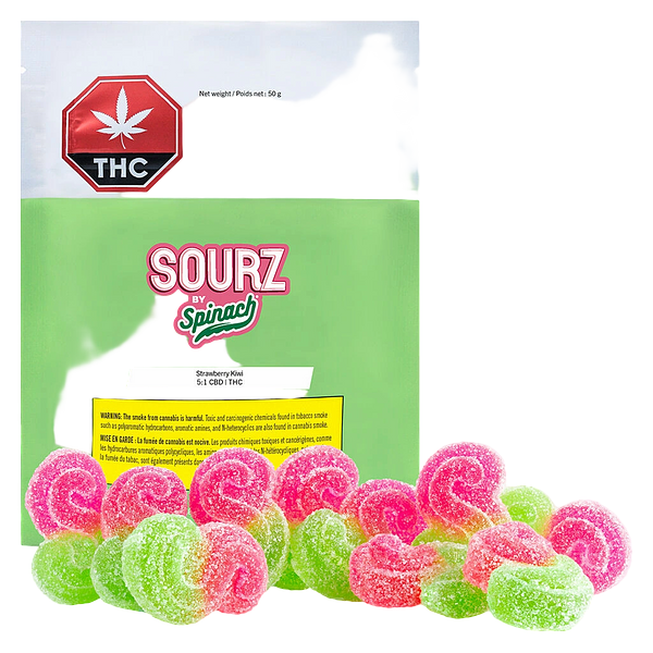 SOURZ by Spinach - Strawberry Kiwi 5:1 Cbd:Thc Gummies