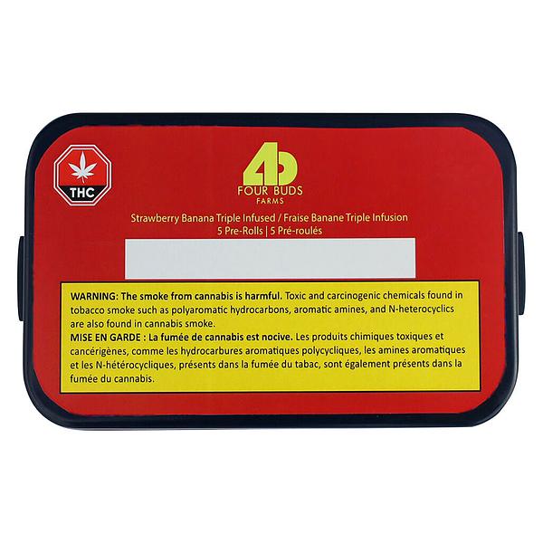Four Buds Farms - Strawberry Banana Triple Infused Pre Roll image 2