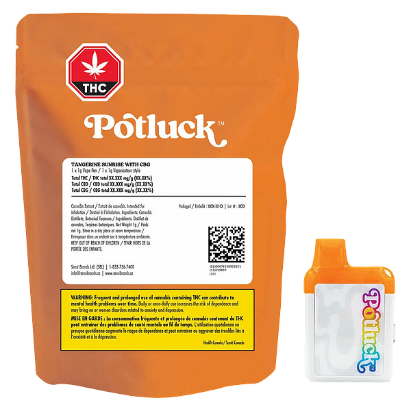 Potluck - Tangerine Sunrise CBG Disposable Vape