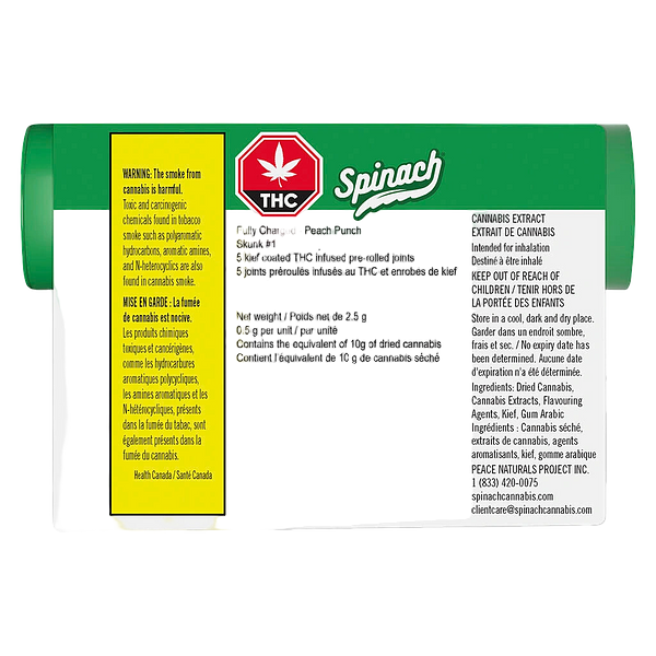 Spinach - Fully Charged Peach Punch Infused Pre Roll