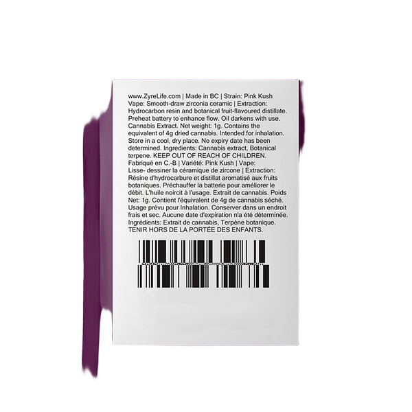 Zyre - Recline 1.0 - Blueberry Cured Resin Blend 510 Thread Cartridge