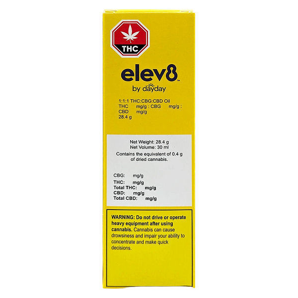 elev8 by DayDay - 1:1:1 Thc:Cbg:Cbd Oil