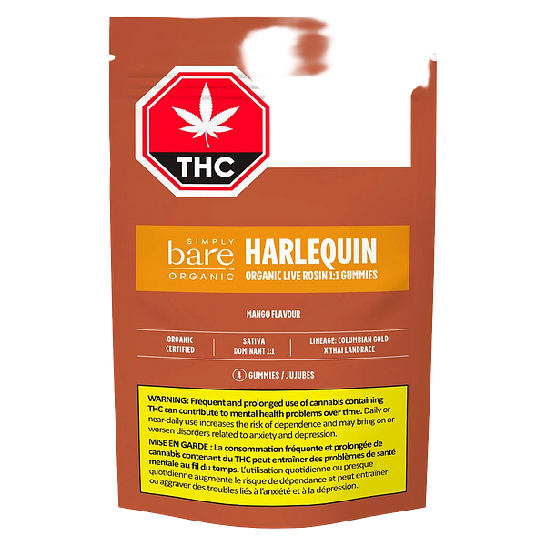Simply Bare - Harlequin Organic Live Rosin 1:1 Thc:Cbd Gummies