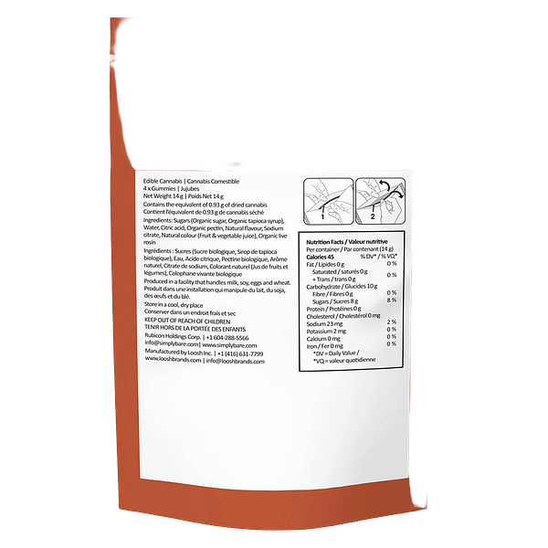 Simply Bare - Fruit Lpz Organic Live Rosin Gummies