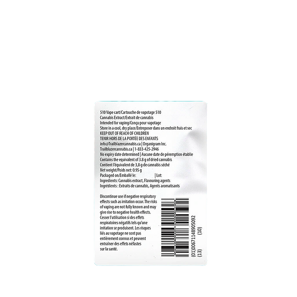 Trailblazer - Crimson Toro Liquid Diamond 510 Thread Cartridge