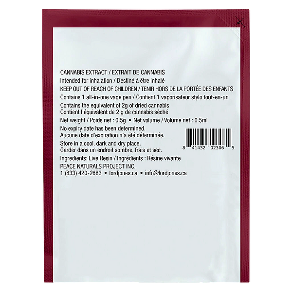 Lord Jones - Gorilla Z Pure Live Resin All-in-One Vape