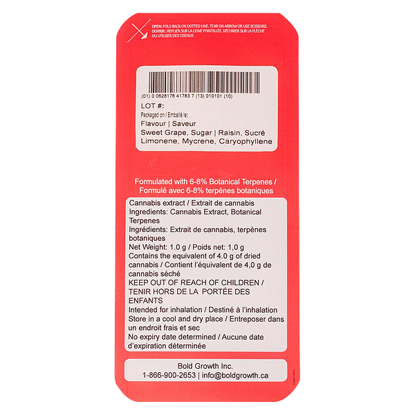 BOLD GLAZED - Grapezicle AIO Disposable Pen