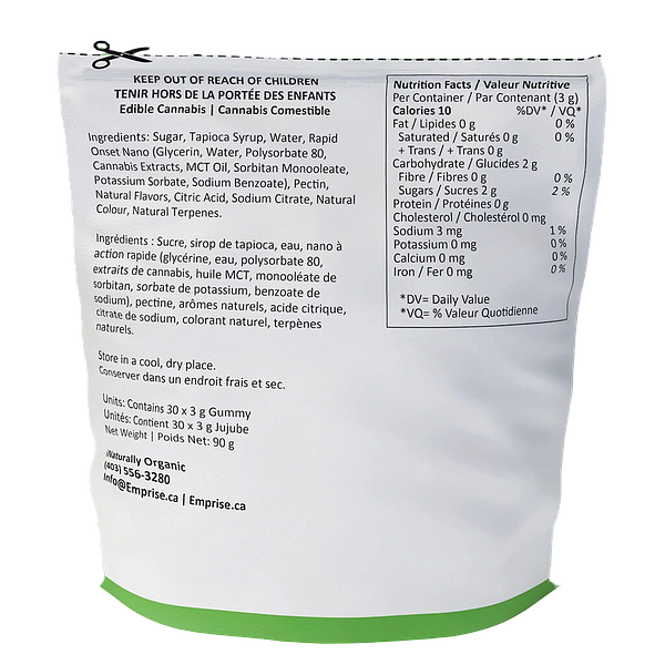 Emprise Rapid - Sour Green Apple 10 CBG + 10 THC Gummies