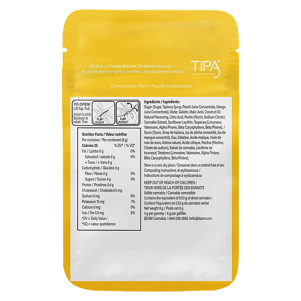 Wyld - Real Fruit Sour Peach Mango 3:1 Cbg:Thc