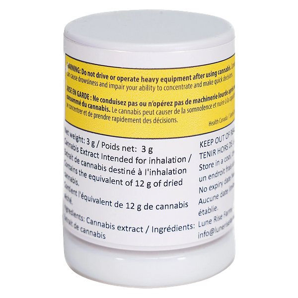 Lune Rise Farms - 2:1 Cbd/Thc Lemon Zest Balanced Bubble Hash