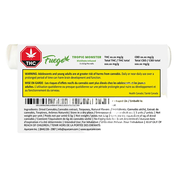 Fuego - Tropic Monster Distillate Infused Pre Roll