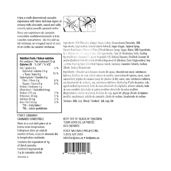 Lord Jones - Chocolate Fusions - Salted Caramel Crunch: 1:1 THC CBD