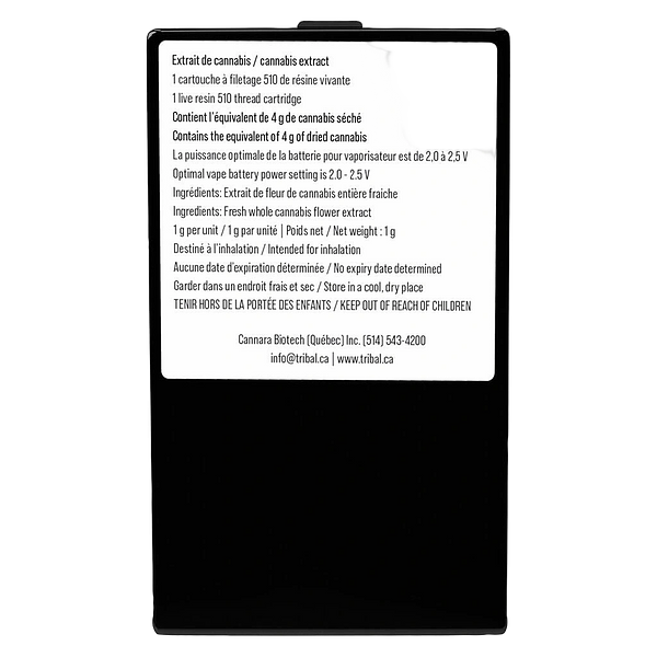 Tribal - Jigglers Live Resin 510 Thread Cartridge