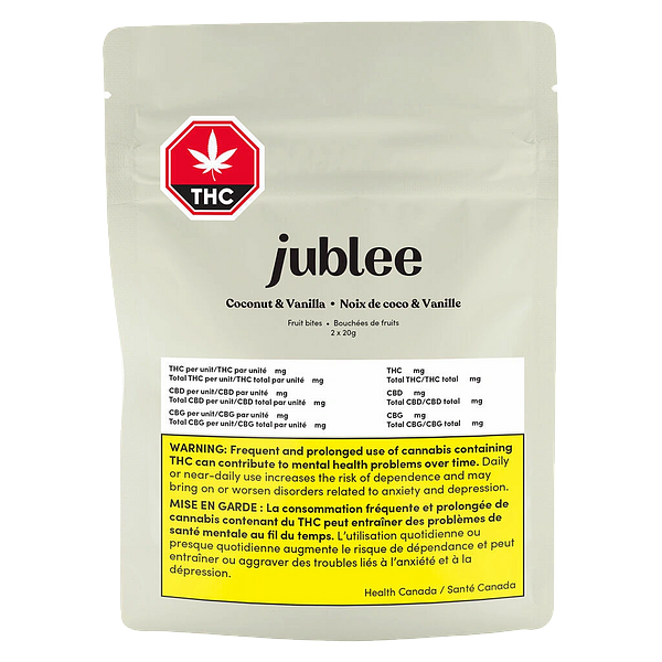 Jublee - Coconut & Vanilla Fruit Bite THC:CBD:CBG