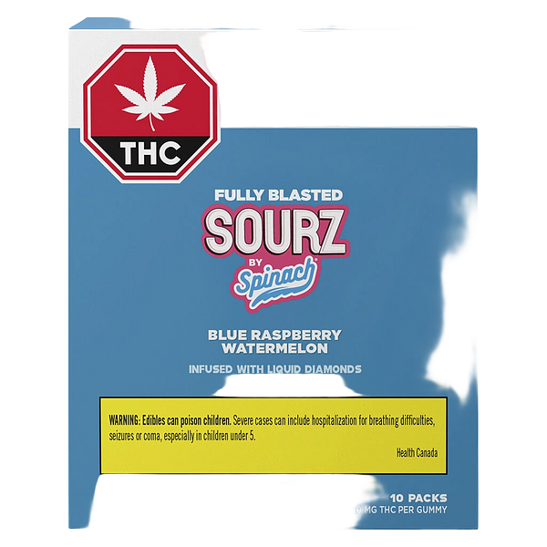 SOURZ by Spinach - Fully Blasted Blue Raspberry Watermelon Soft Chews