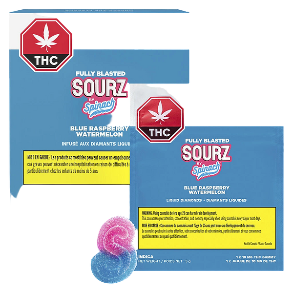 SOURZ by Spinach - Fully Blasted Blue Raspberry Watermelon Soft Chews