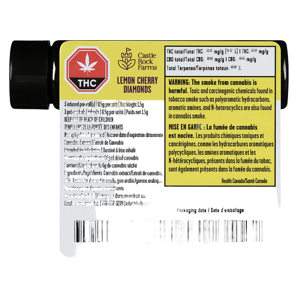 Castle Rock Farms - Lemon Cherry Diamonds Infused Pre-Rolls