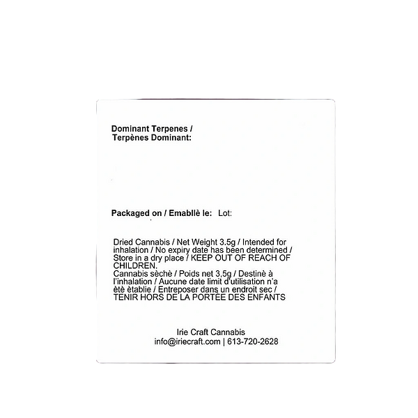 Irie Craft Cannabis - Irie Platinum Series