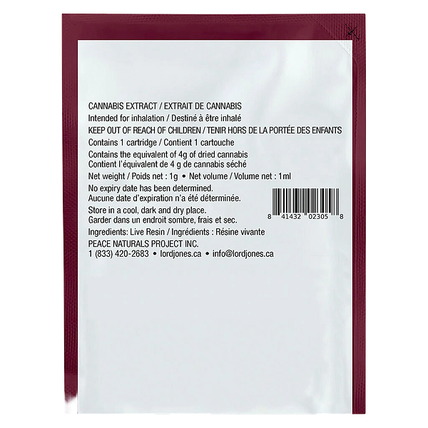 Lord Jones - Gorilla Z Pure Live Resin 510 Thread Cartridge