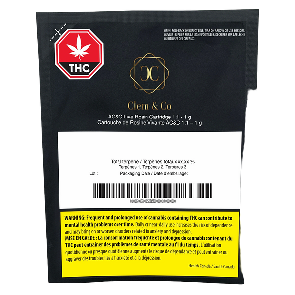 Clem & Co. - AC&C Live Rosin 1:1 510 Thread Cartridge