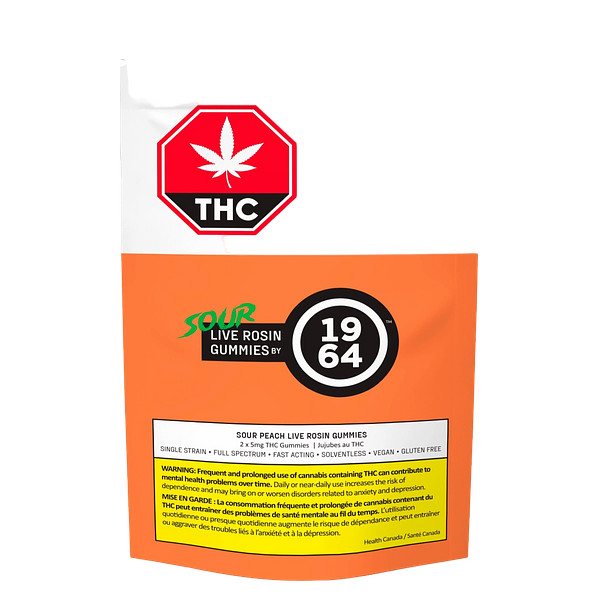 1964 - Sour Peach Live Rosin Gummies