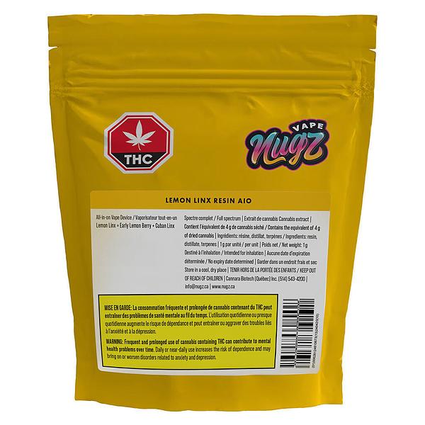Nugz Vapes - Lemon Linx Resin AIO Disposable Pens image 2