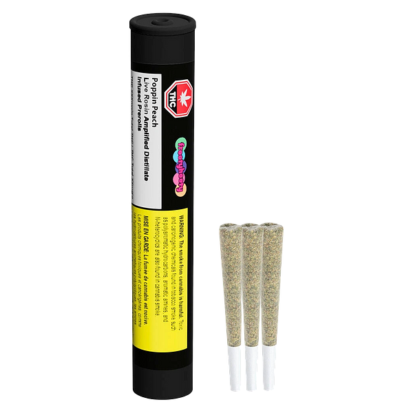 Frootyhooty - Poppin Peach Distillate + Live Rosin Infused Pre Roll
