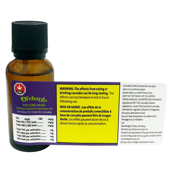Orchard - THC:CBD 30:60 Full Cannabinoid Spectrum Oil