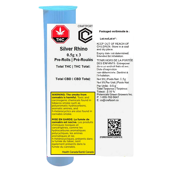Craftport Cannabis - Silver Rhino Pre-Rolls
