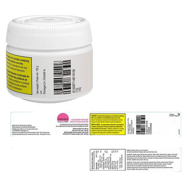 Monjour - Melon Berry Nano CBD Gummies
